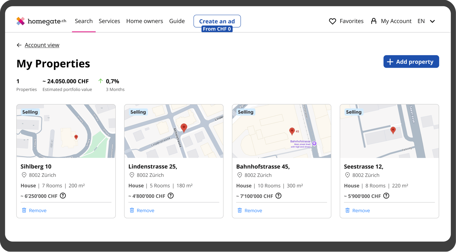 Properties preview