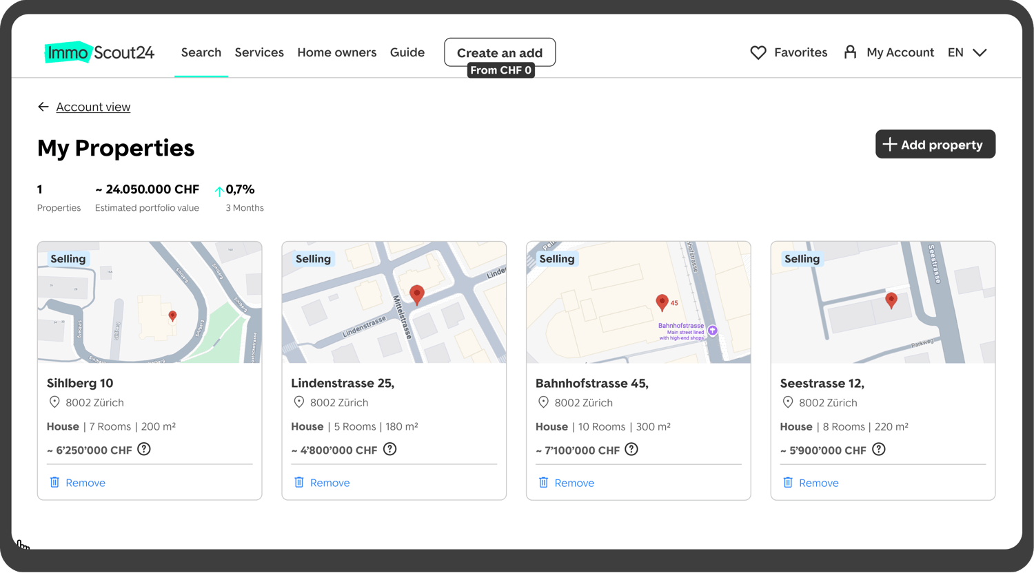 Properties preview
