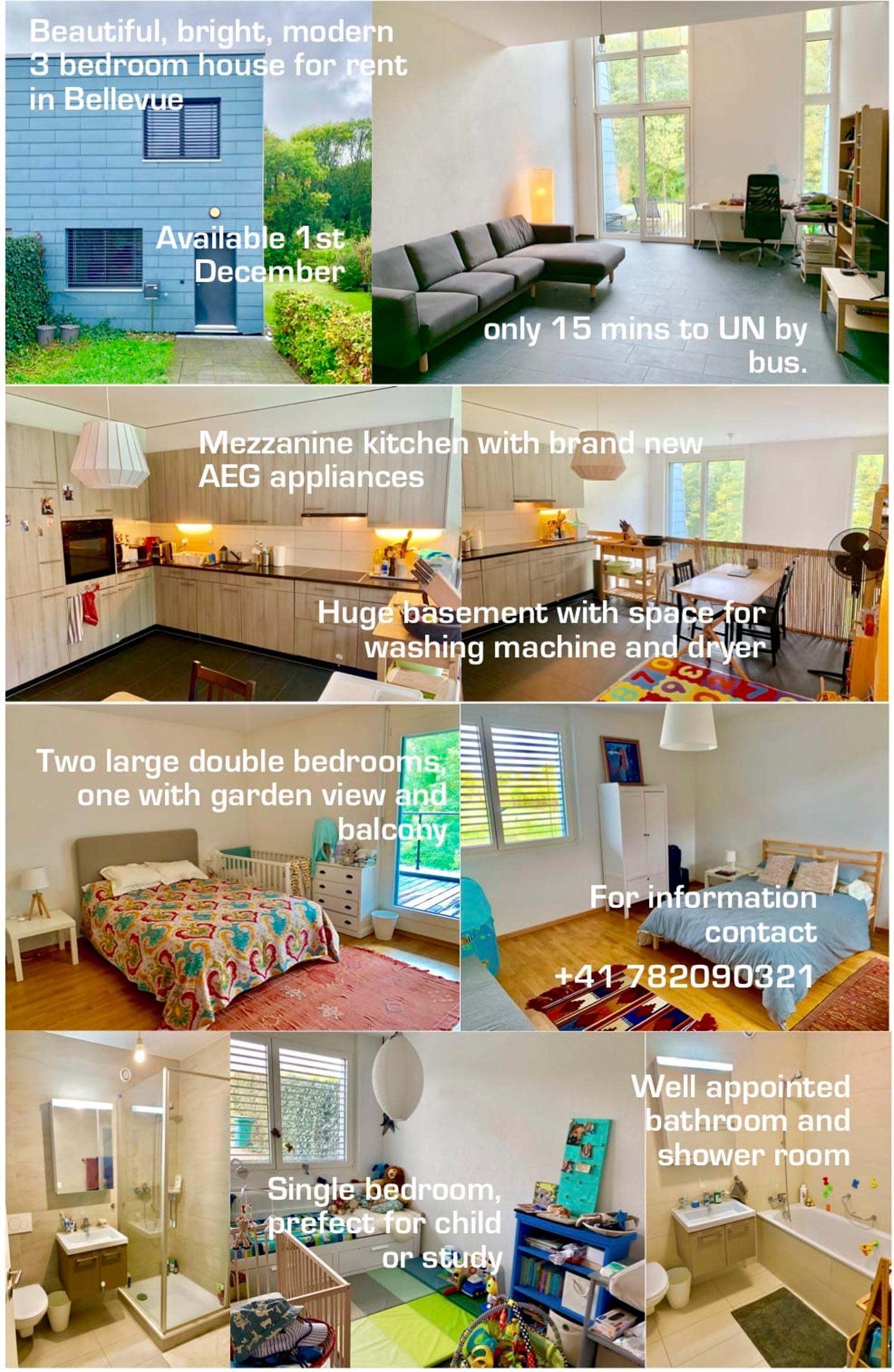 Bright Spacious Modern 3 Bedroom House With Huge Garden In Bellevue